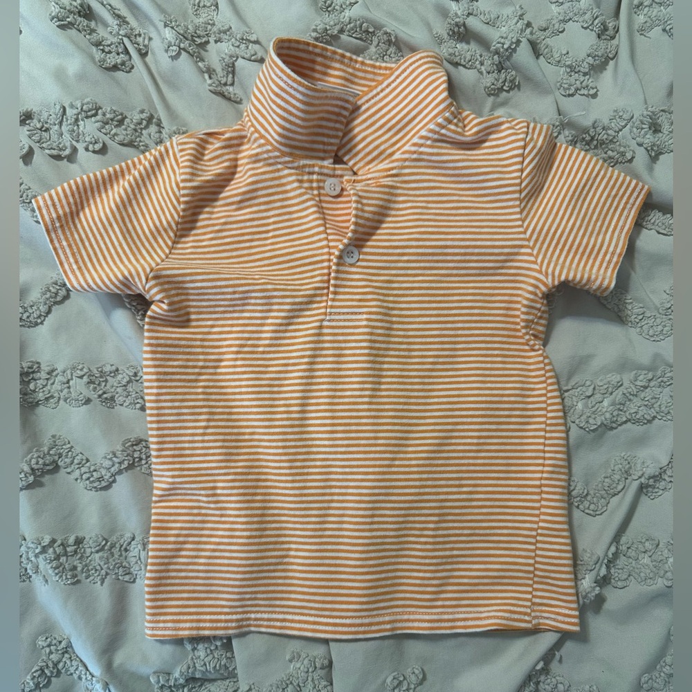 Jelly Beans Orange Striped Kids Polo Shirt